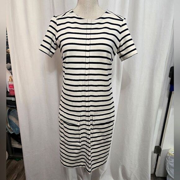Banana Republic Stripe Shift Ponte Dress Size XS like new - Picture 2 of 10